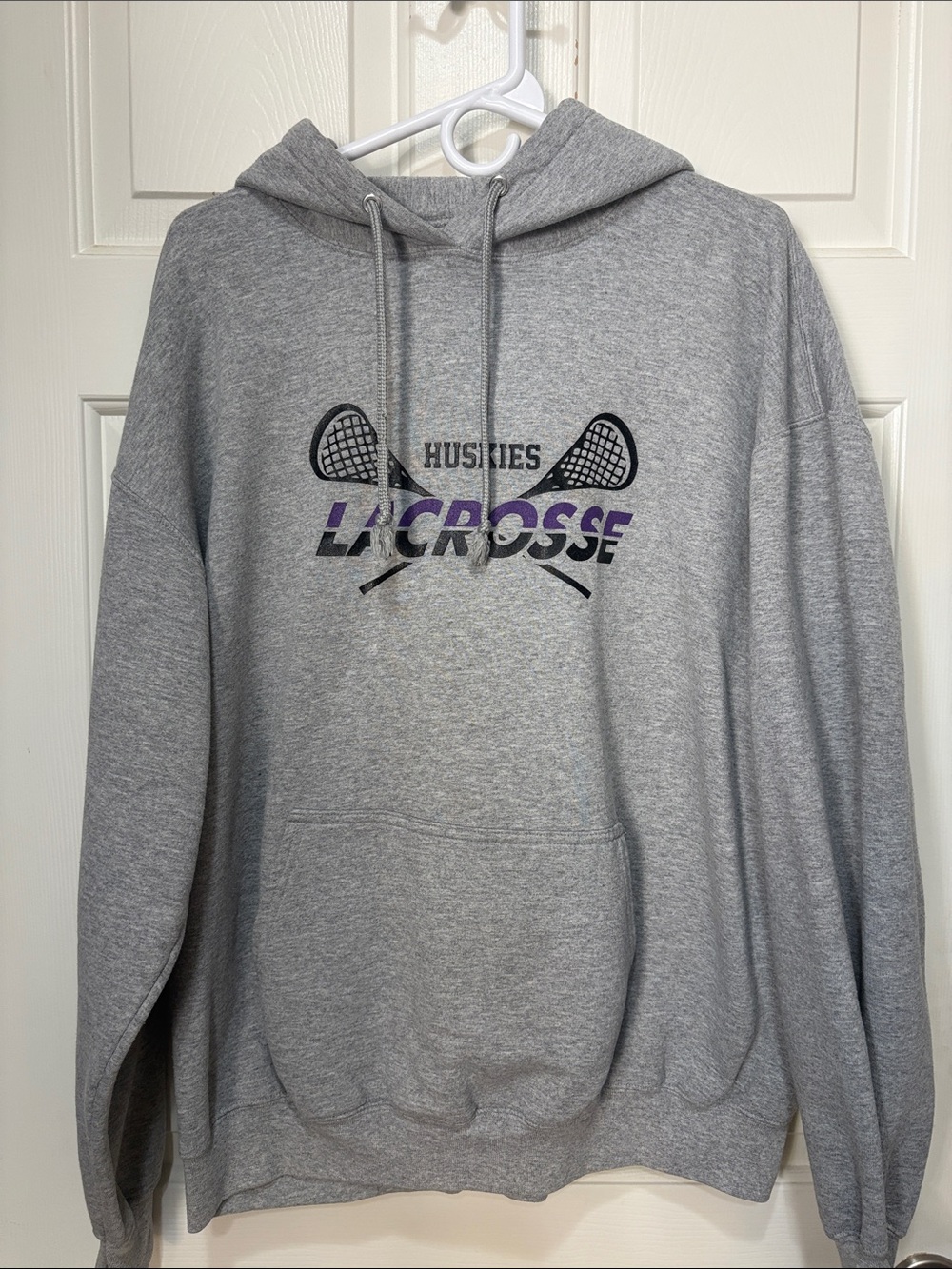 Huskies Lacrosse Grey Graphic Hoodie